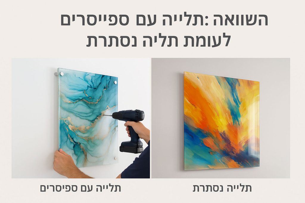 תלייה עם ספייסרים או תלייה נסתרת
